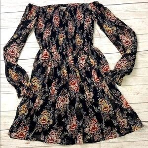 Women’s Strapless Lace Black Floral Dress size XS